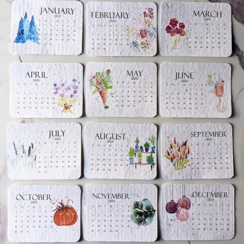 🌱Eco-Friendly Plantable Seed Calendar 2025