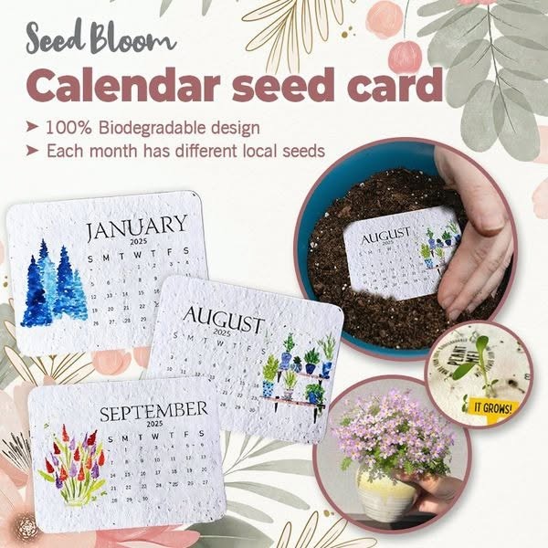 🌱Eco-Friendly Plantable Seed Calendar 2025