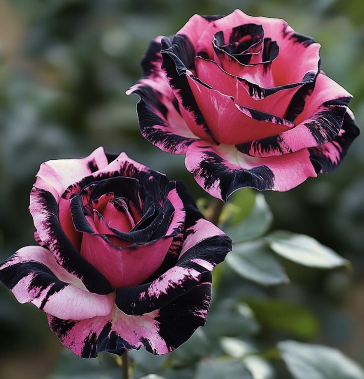 Black & Pink Rose  (Rosa spp.)