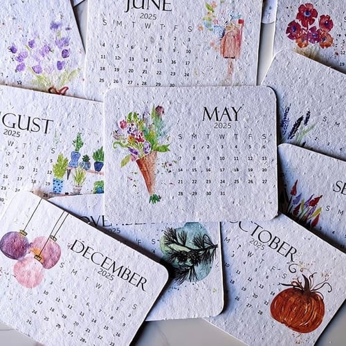 🌱Eco-Friendly Plantable Seed Calendar 2025