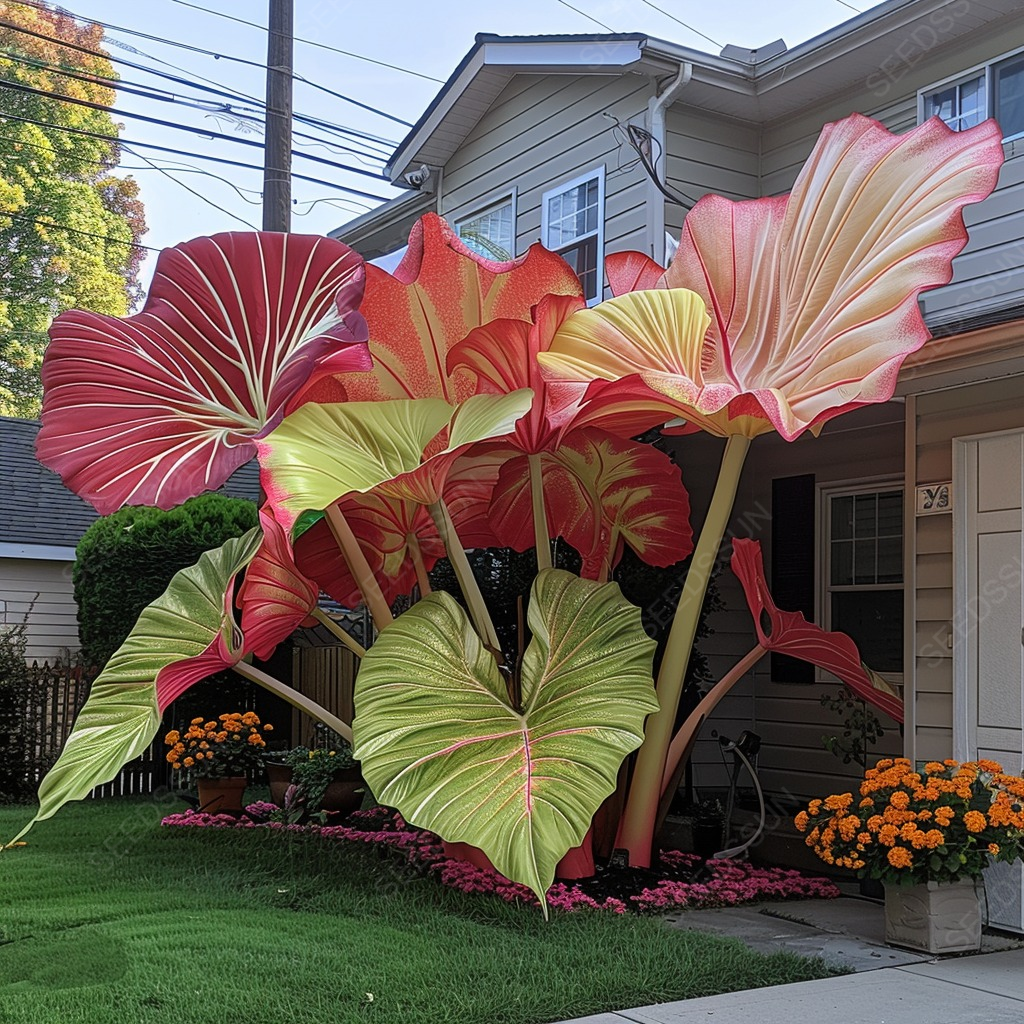 Caladium Seeds -Red Green