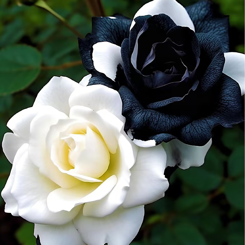 Rare Black & White Rose Flower Seeds