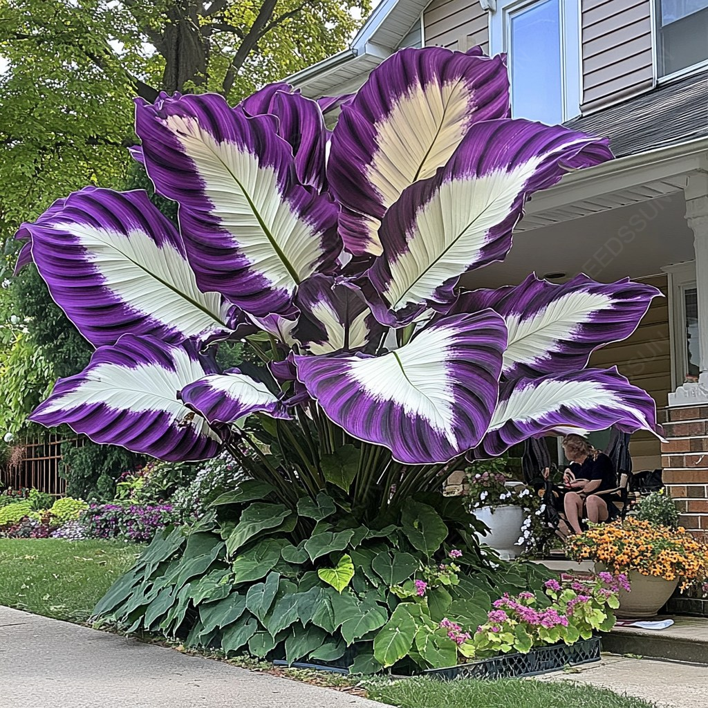 Purple&White Giant Caladium Bulbs