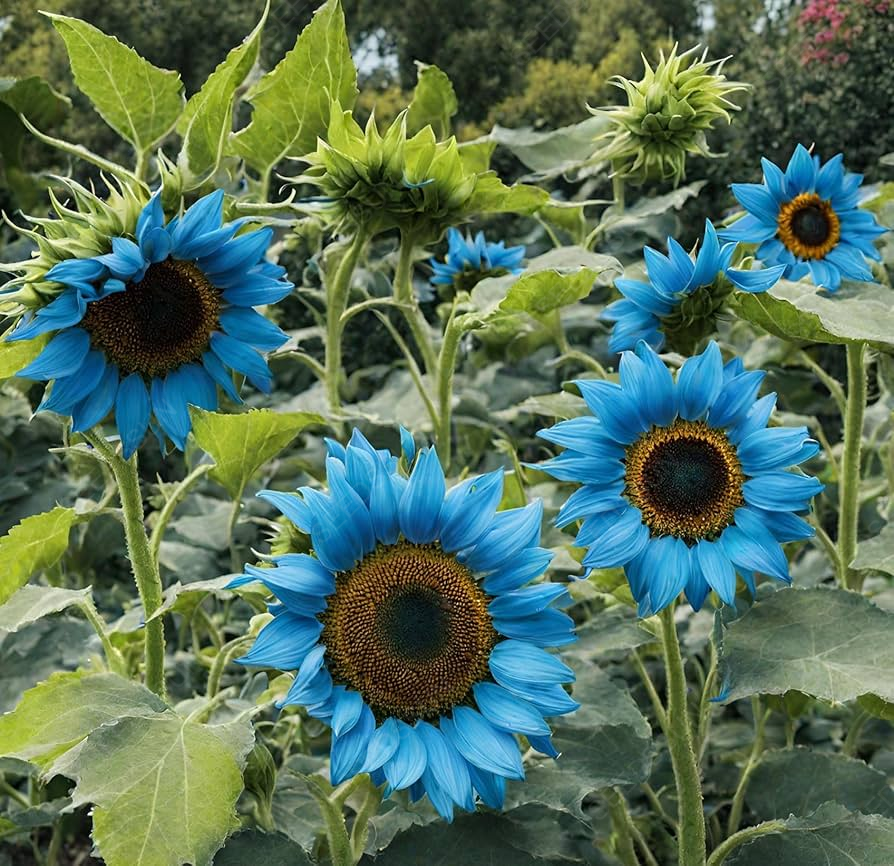 Bright Blue Sunflower Seeds