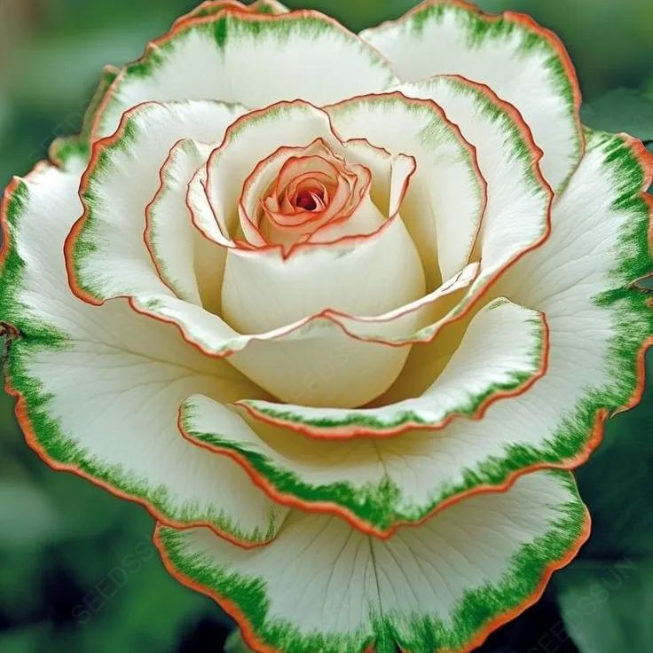 Golden Green Edge Rose Seeds