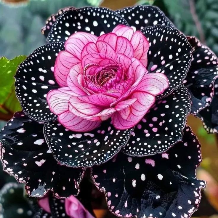 Black And Pink Polka Dot Rose Flower Seeds
