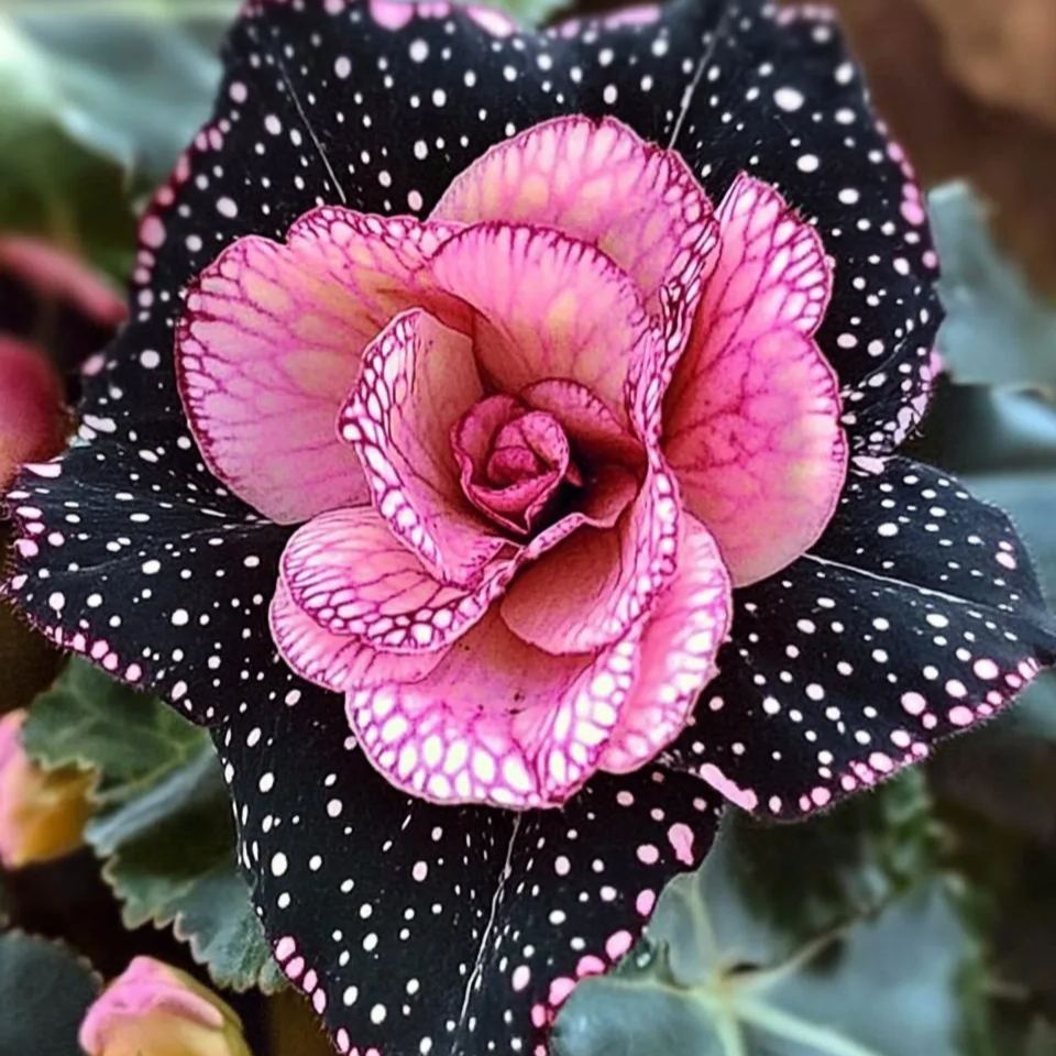 Black And Pink Polka Dot Rose Flower Seeds