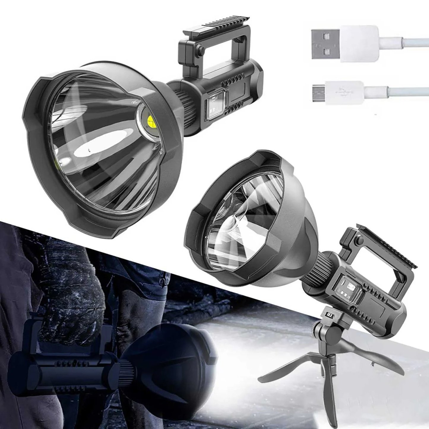 (🔥HOT SALE NOW 49% OFF) - Rechargeable Handheld Spotlight Flashlight
