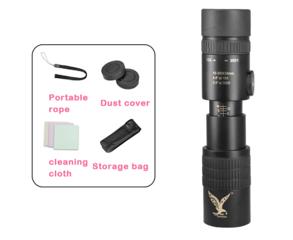 2024 NEW 4K 10-300X34MM SUPER TELEPHOTO ZOOM MONOCULAR TELESCOPE