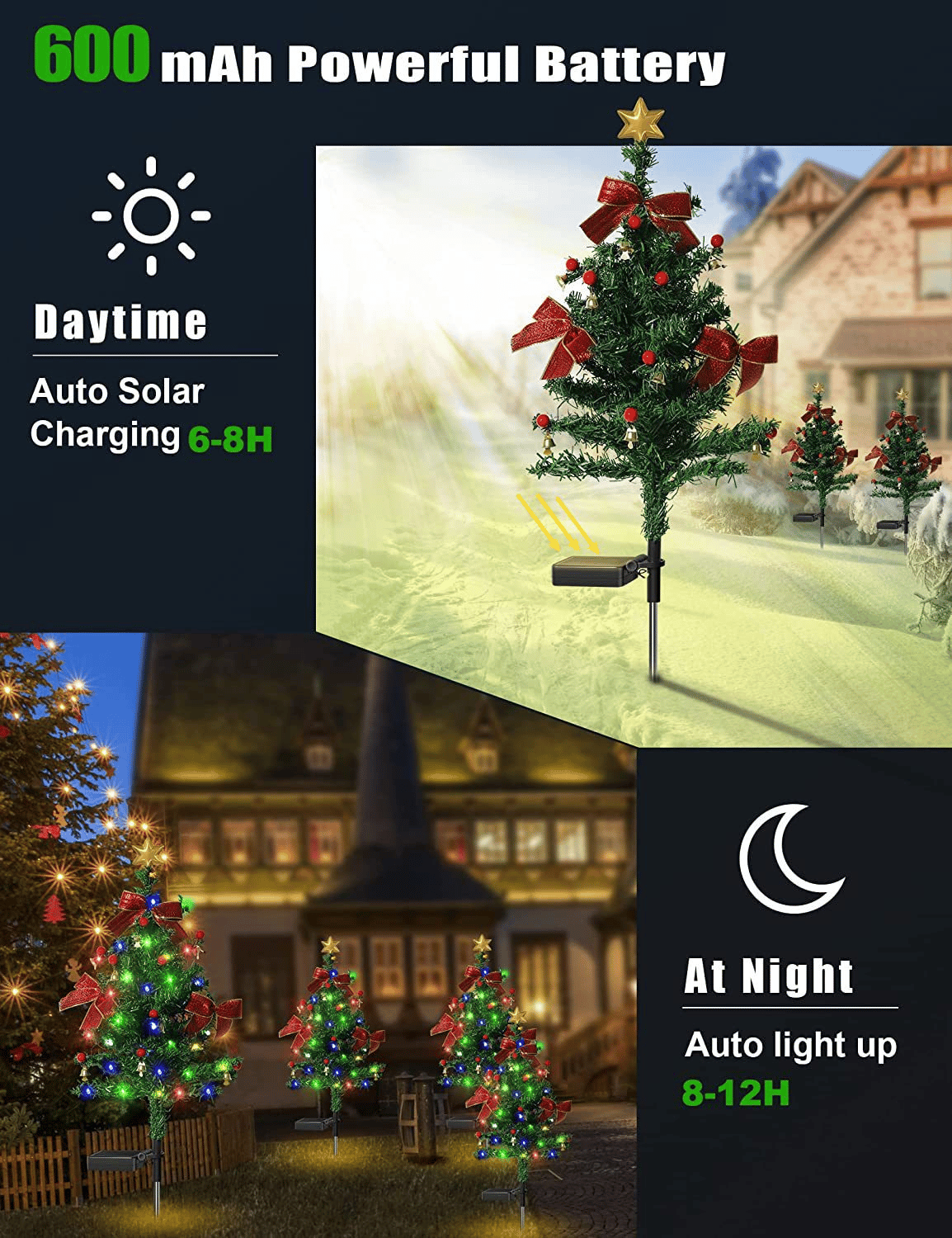 🔥Last Day 70%OFF-🎄Solar Christmas Trees Lights Outdoor Decoration Waterproof