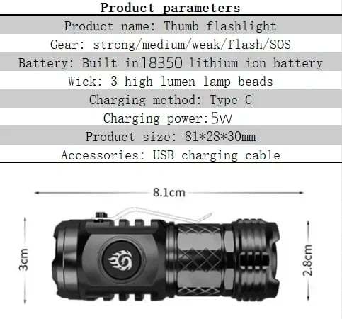 🔥 - Three-eyed Monster Mini Flash Super Power Flashlight