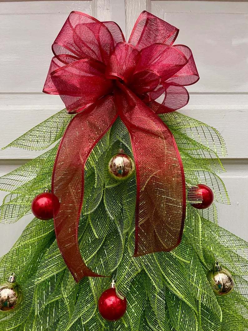 Last Day 70% OFF - Handmade Christmas Tree Wreath for Front Door
