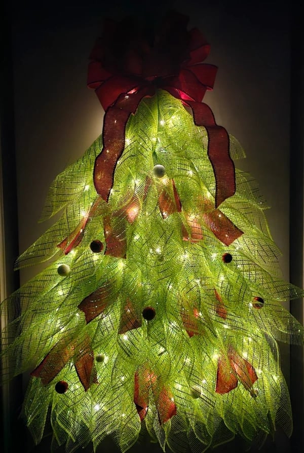 Last Day 70% OFF - Handmade Christmas Tree Wreath for Front Door