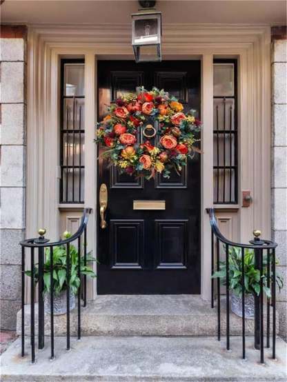 💖🔥LAST DAY 69% OFF--💖Fall Peony And Pumpkin Wreath - Year Round Wreath--🔥BUY 2 FREE VIP SHIPPING