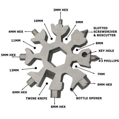 Snowflake - MultiTool 18-in-1 Stainless Steel Portable for Outdoor Adventure❄️