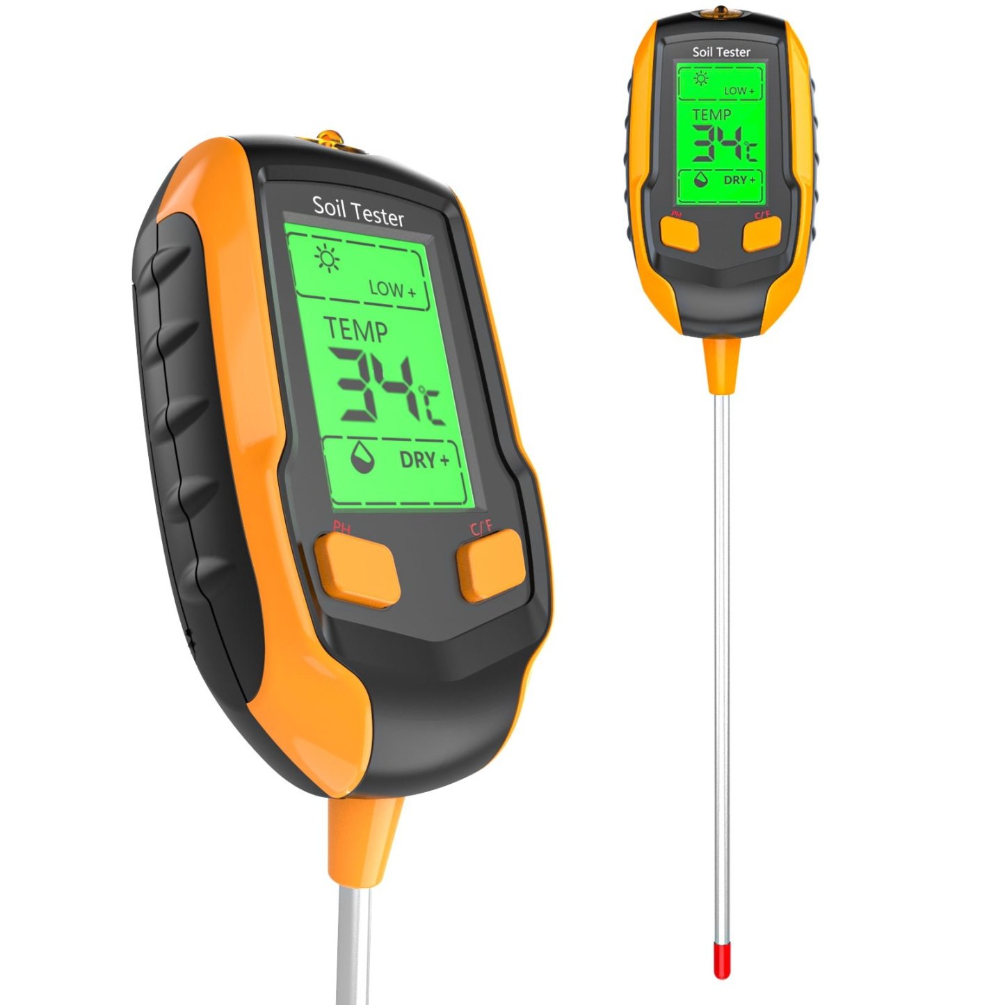 Digital 4-in-1 Soil Test Meter, large LCD screen, probe accurately qui