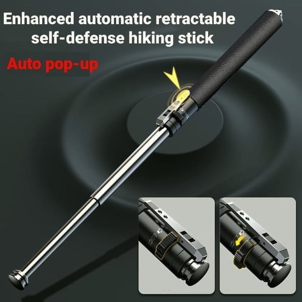 🔥🔥2025 Hot Sale Enhanced Automatic Retractable Self-Defense Multifunctional Hiking Stick