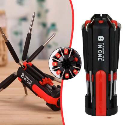 8 In 1 Screwdriver With LED Flashlight