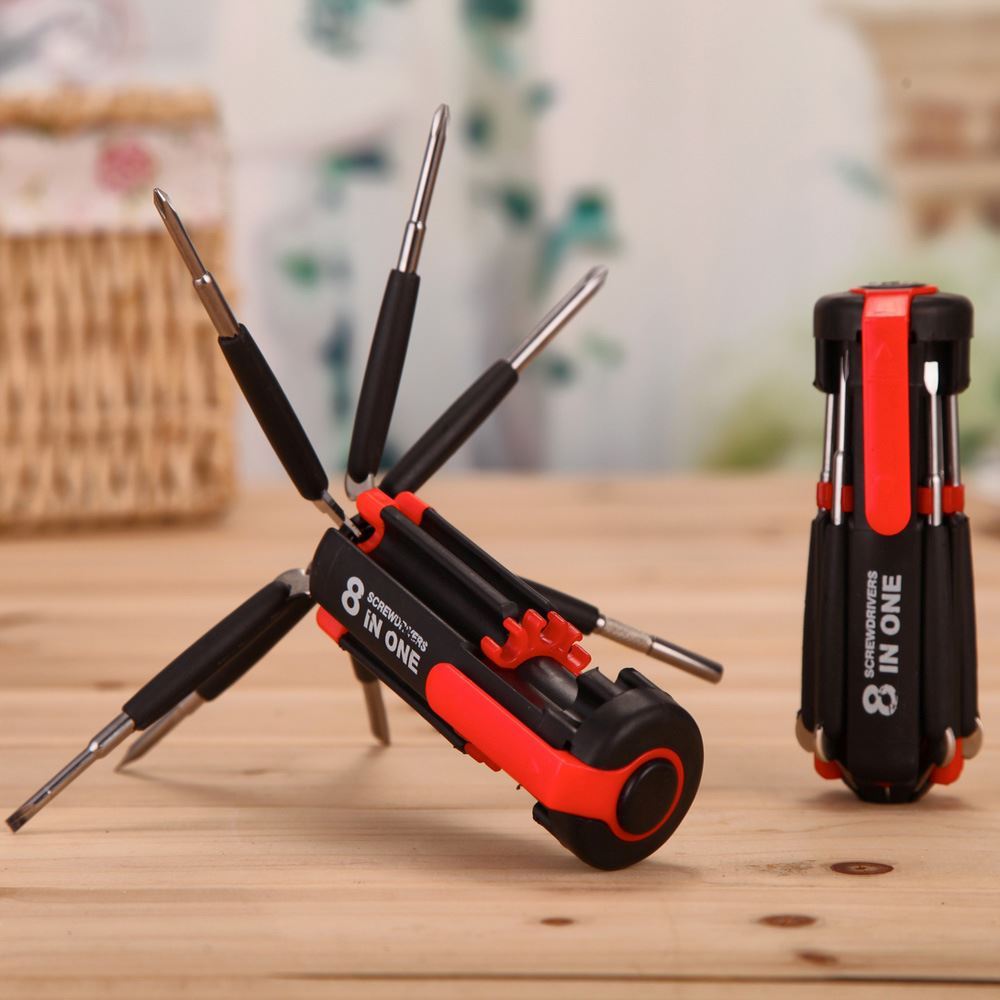 8 In 1 Screwdriver With LED Flashlight