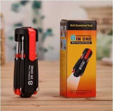 8 In 1 Screwdriver With LED Flashlight