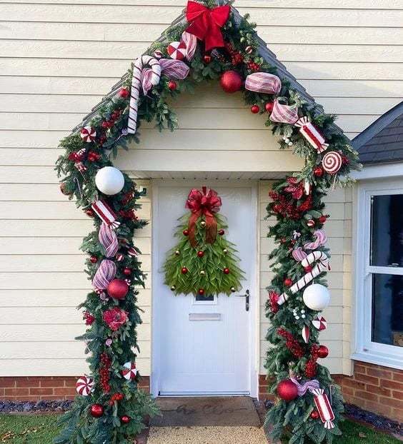 Last Day 70% OFF - Handmade Christmas Tree Wreath for Front Door