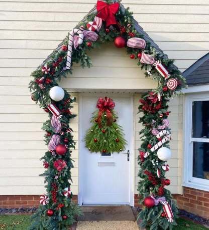 Last Day 70% OFF - Handmade Christmas Tree Wreath for Front Door