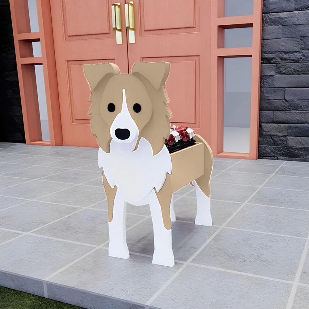 Border Collie Planter