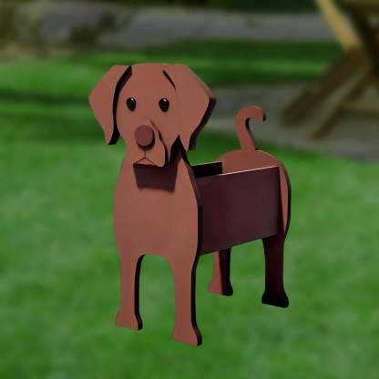 Chocolate Labrador Planter