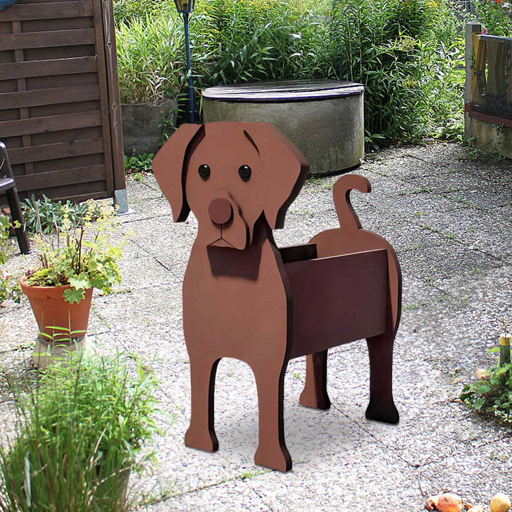 Chocolate Labrador Planter