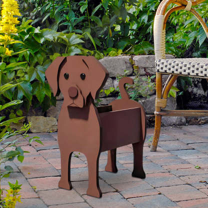 Chocolate Labrador Planter
