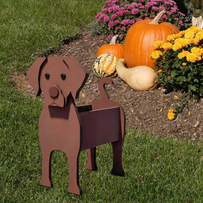 Chocolate Labrador Planter