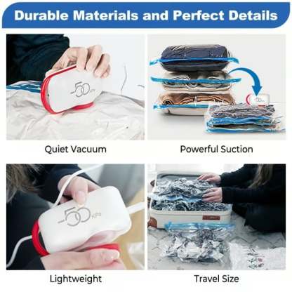 🏆6 Pack Lightweight Travel Bags with USB Electric Pump