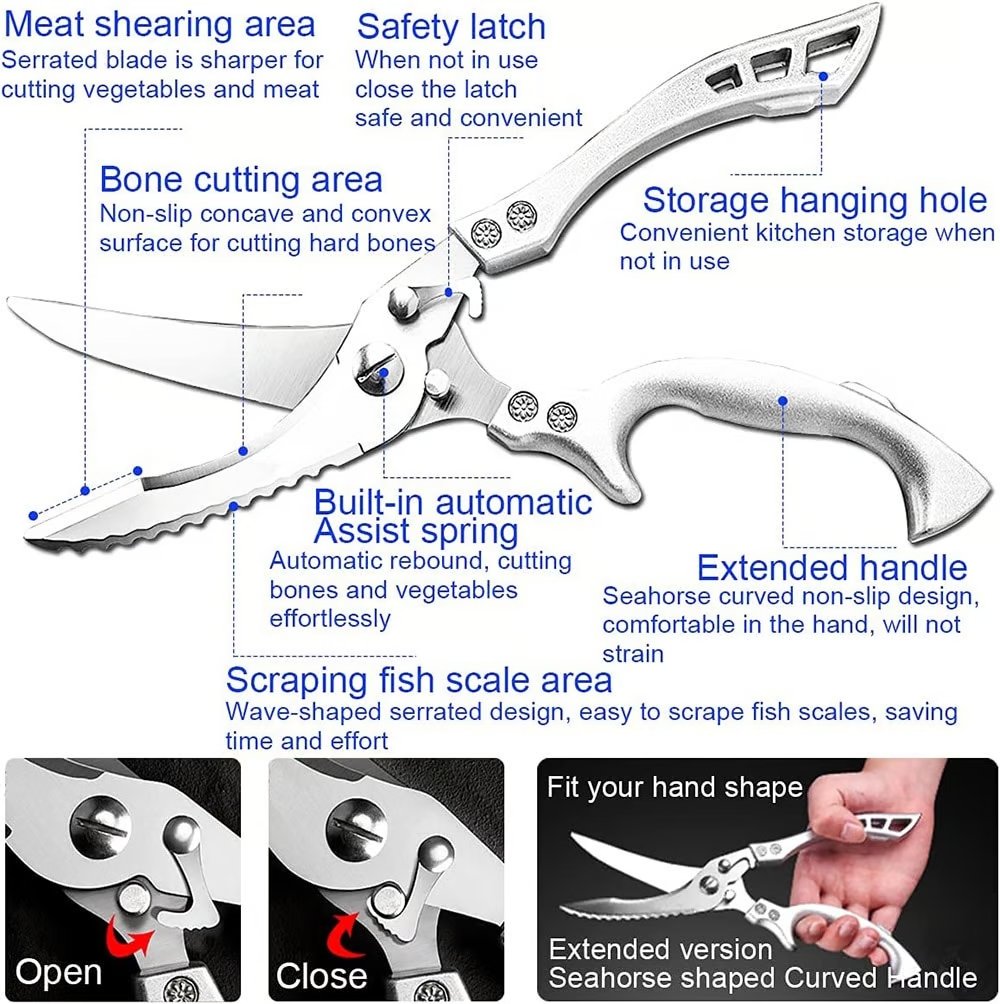 🎄Christmas Sales 49% OFF- 2024 New Germany Heavy Duty Stainless Steel Bone-Cut Scissors