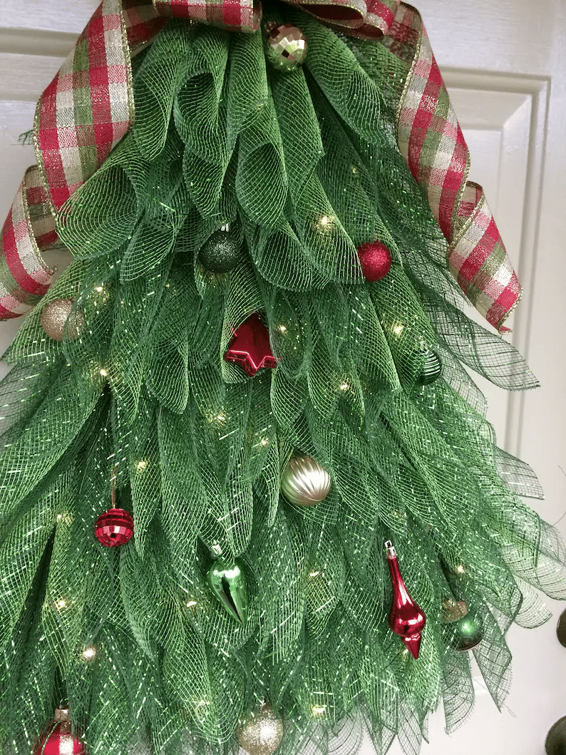 Last Day 70% OFF - Handmade Christmas Tree Wreath for Front Door