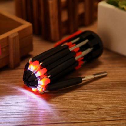 8 In 1 Screwdriver With LED Flashlight