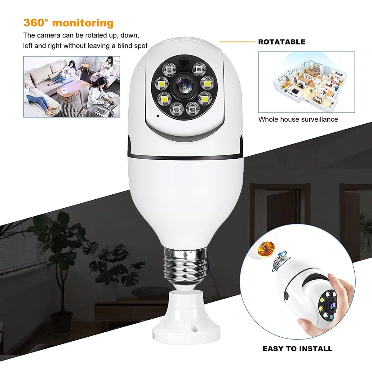 💥5G Wireless Wifi Light Bulb Security Camera 1080P HD-BUY 2 FREE SHIPPING