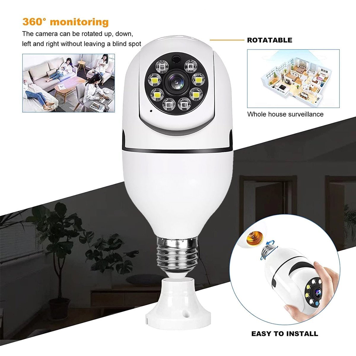 💥5G Wireless Wifi Light Bulb Security Camera 1080P HD-BUY 2 FREE SHIPPING