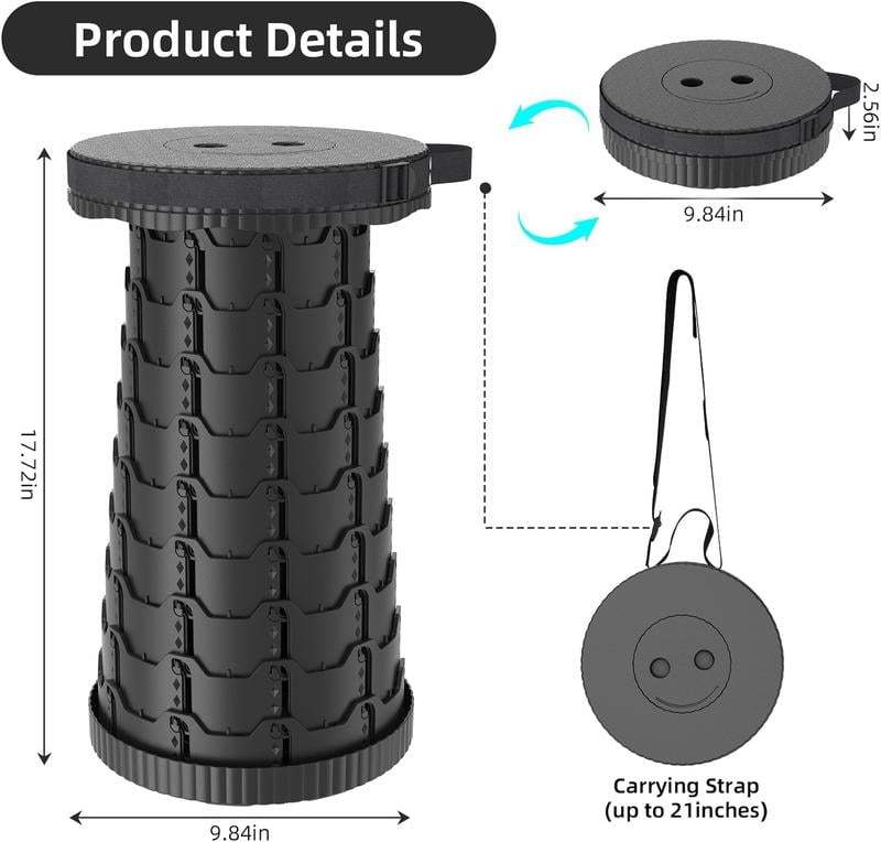 2025 Upgraded Heavy-Duty Collapsible Portable Stool