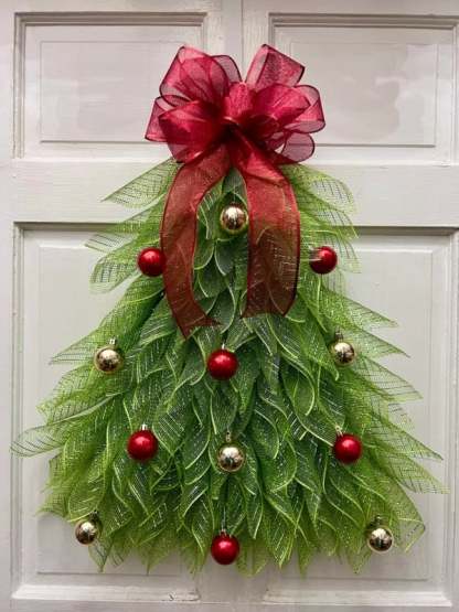 Last Day 70% OFF - Handmade Christmas Tree Wreath for Front Door