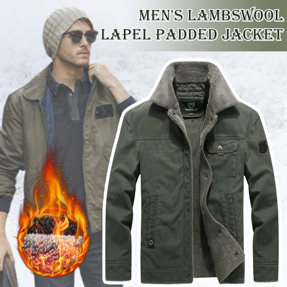 Typared Men's Lambswool Lapel Padded Jacket