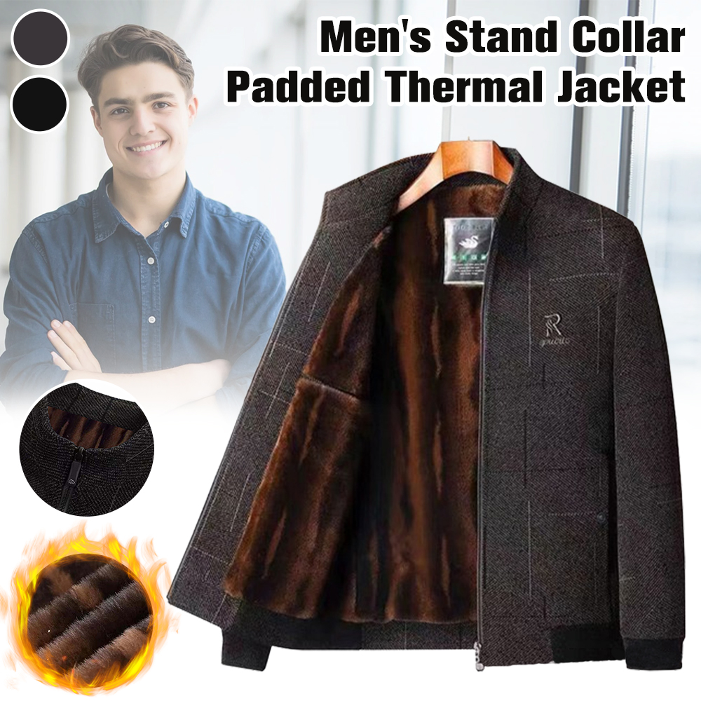 Typared Men's Stand Collar Padded Thermal Jacket
