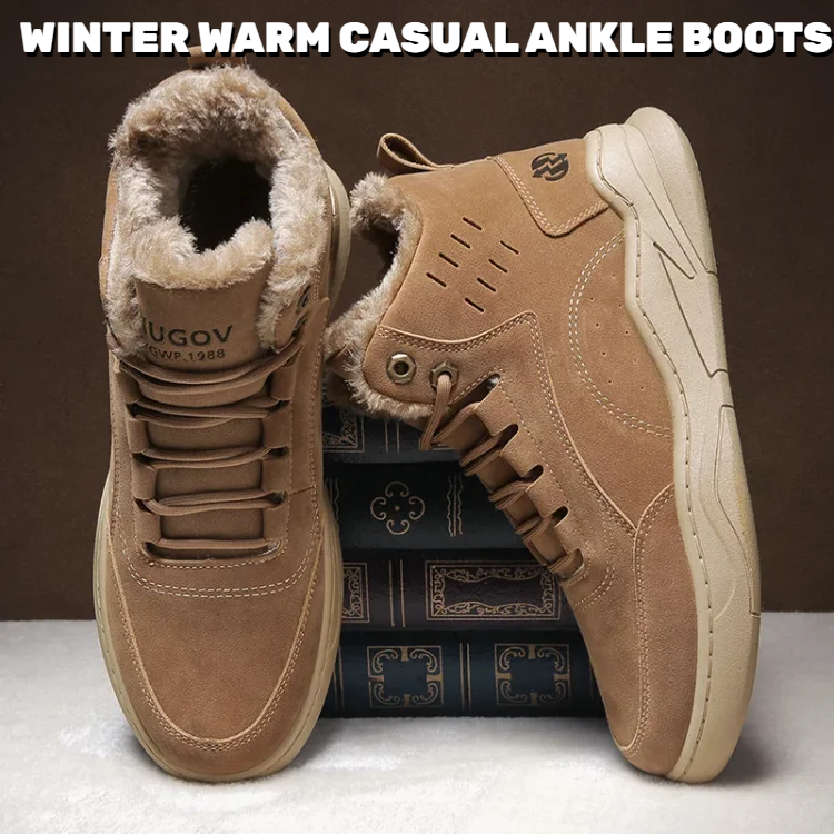 Flygoose MEN'S WINTER WARM CASUAL ANKLE BOOTS