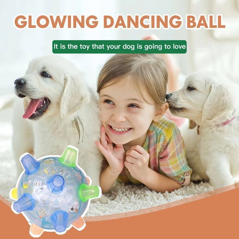 Catdate Electric Glow Jumping Activation Ball For Dogs