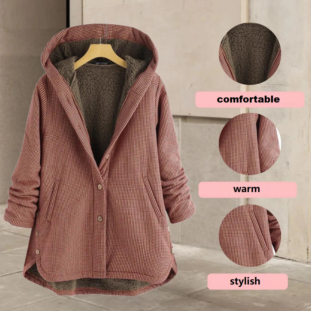 Flygooses🎀44% OFF🎀CHECKED WOMEN'S JACKET WITH HOOD