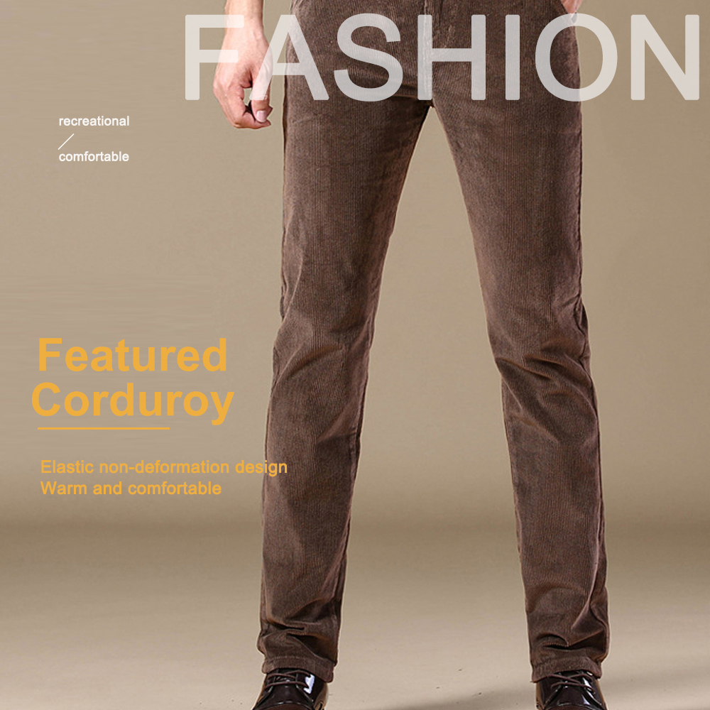 Boloone New Men's Fashion Slim Fit Corduroy Pants