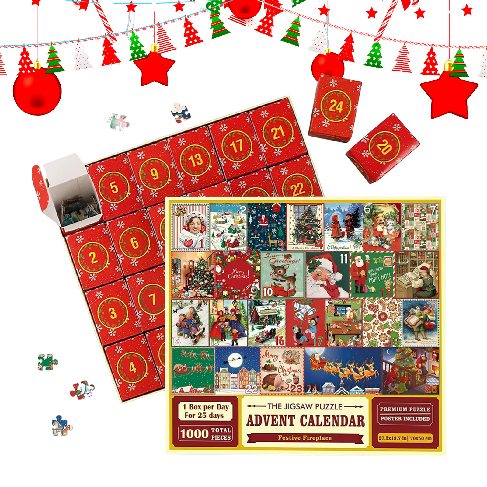 Boloone Christmas Advent Calendar Jigsaw Puzzle 1000pcs