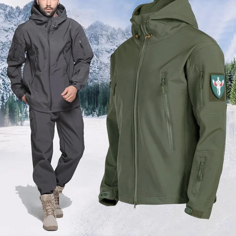 Buttbil™ Men's Tactical Hooded Softshell Military Jacket Coat