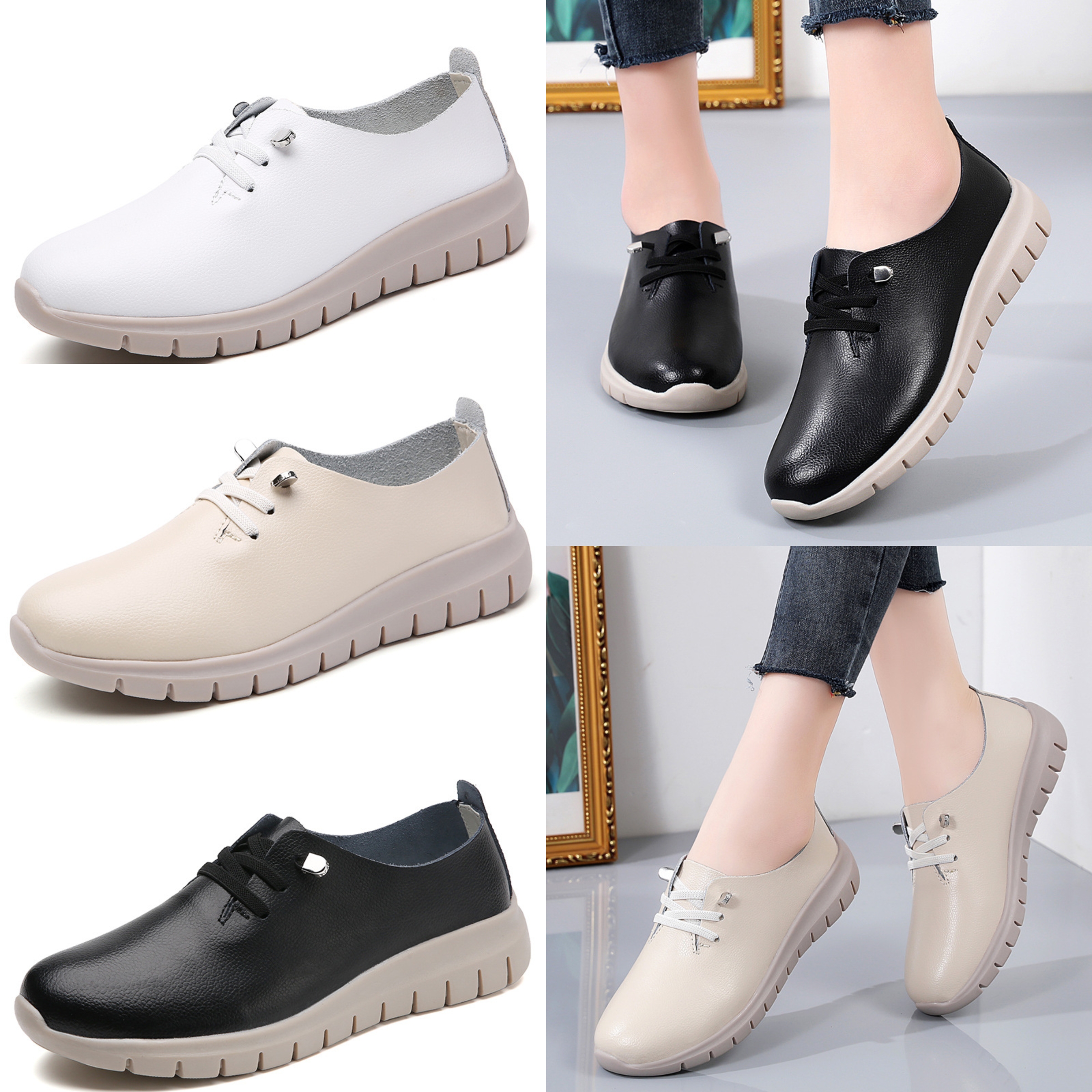 Boloone Genuine Leather Soft-soled Versatile Breathable Shoes