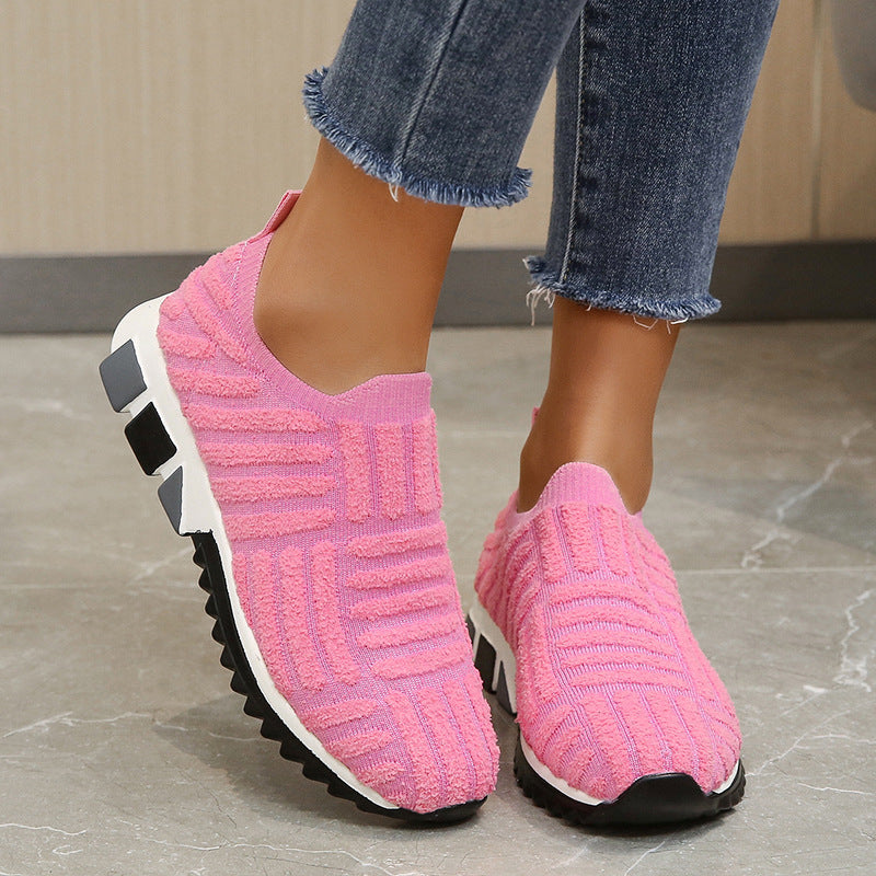 Women's Mesh Breathable Solid Color Casual Shoes