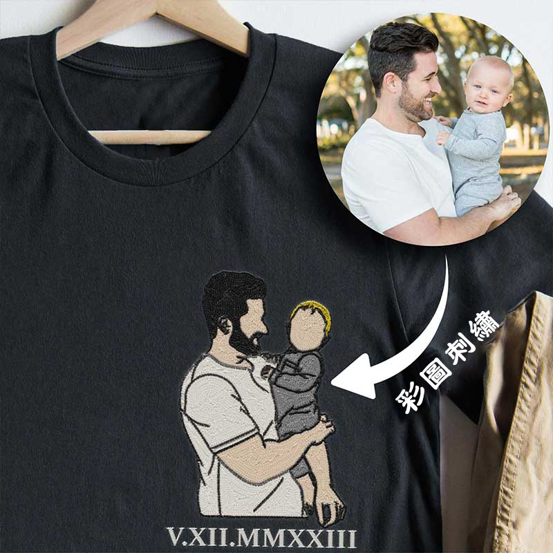 客製化照片刺繡T恤人物彩圖珍藏專屬回憶特別禮物